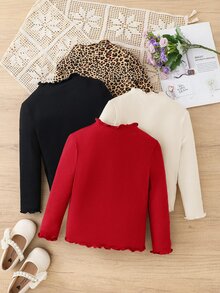 SHEIN 4PCS Young Girls T-Shirts - Multicolor - View 3