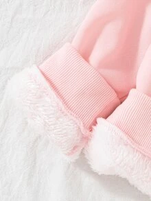 SHEIN Sparklyn 女童 2 件組保暖抓絨連帽衛衣 秋冬休閒仙女風嬰幼兒上衣 黑色粉色 萬聖節聖誕節 7 歲生日海灘穿搭 - 彩色 - 查看 9