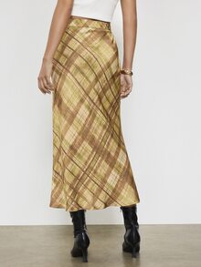 Maija Women's Street Style Winter Plaid Skirt For Date - Green - View 3