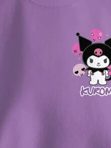 HELLO KITTY AND FRIENDS | SHEIN Tween Girl Letter Cartoon Print Casual Everyday Long Sleeve Sweatshirt - White - View 3