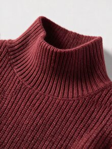 Louniche Elegant Lace Trim Hem Long Sleeve Design Women's 2 Pieces Set - Burgundy - View 7