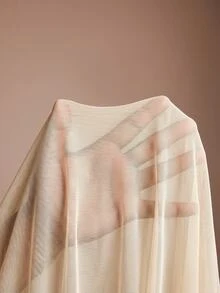 MaterniChic Maternity Elegant Dress With Metal Flower Decor, Ruched Waist And Flowing Ribbon Design - Apricot - View 9