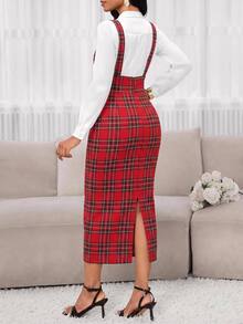 SHEIN Lady Rok Wanita Elegan untuk Beraktivitas di Segala Musim - Merah - View 2