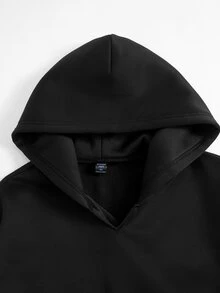 ROMWE MEN Batman X ROMWE Men's Letter & Character Graphic Hoodie, Streetwear, Fashion, - Black - View 4