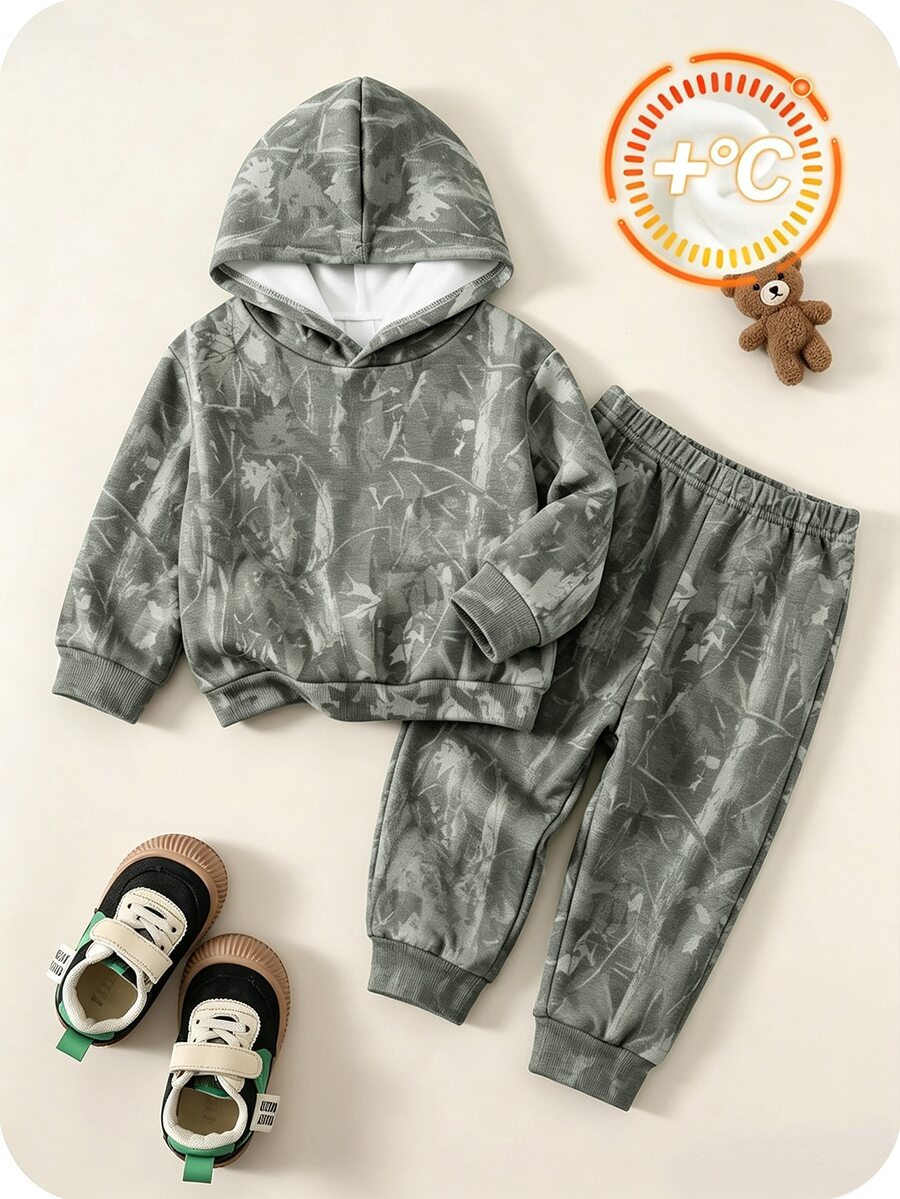 SHEIN 兒童嬰兒連帽休閒舒適套裝 秋季 - 彩色 - 查看 1