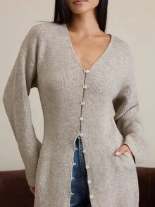 COSMINA Women's Casual Long Cardigan Sweater - Apricot - View 5