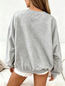 EMERY ROSE Plus Size Vintage Book Sweatshirt, Crew Neck SweatshirtReading Sweatshirt, Booklover Gift, Bookish Sweatshirt, Librarian Sweatshirt, Bookworm, Reader - Light Grey - View 2