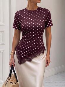 Women T-Shirts - Burgundy 2 - View 7