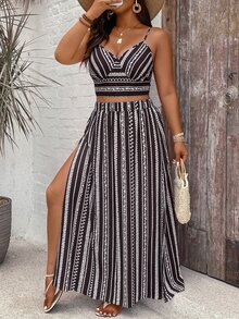 SHEIN VCAY Plus Size Co-Ords - Brown - View 4