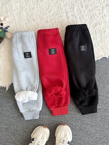 Cozy Pixies 舒適 3 件組男嬰褲子，黑色長褲、紅色長褲 - 彩色 - 查看 7