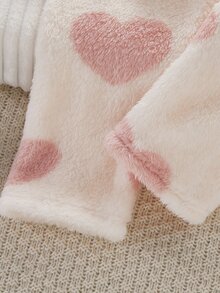 Set Pakaian Santai Atasan Lengan Panjang dan Celana Motif Hati untuk Anak Perempuan Remaja - Baby Pink - View 7