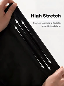 Solflare 大尺碼女款純色彈性腰休閒百搭內搭褲 - 黑色 - 查看 9