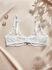 Charlaine Plus Size Women's Lace Sexy Everyday Spaghetti Strap Bra - White - View 2