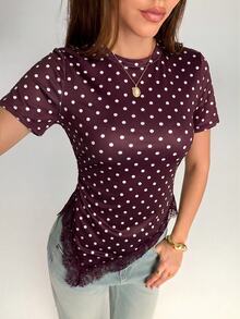 Women T-Shirts - Burgundy 2 - View 8