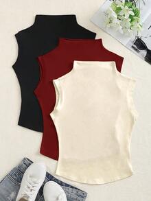 Flirla Women's Solid Color Casual Versatile Daily Wear T-Shirt - Multicolor - View 1