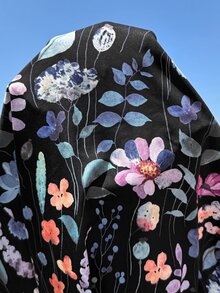 SHEIN 孕婦拼接花卉印花無袖休閒哺乳洋裝 - 黑色 - 查看 7