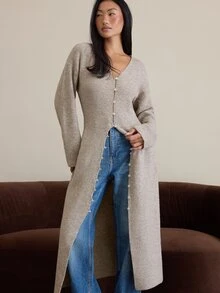 COSMINA Women's Casual Long Cardigan Sweater - Apricot - View 4