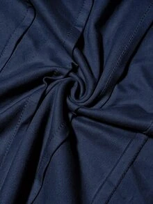Trelyra Special Craft Asymmetrical Shoulder Casual Versatile Short Sleeve T-Shirt - Navy Blue - View 3