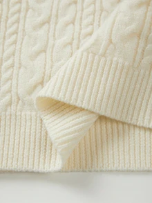 SHEIN New Christmas Cable Knit Crew Neck Fair Isle Pullover Sweater - Apricot - View 8