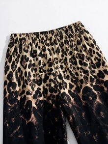 GlowEve CURVE Casual Versatile Leopard Print Positioned Floral Long Pants Plus Size Women - Multicolor - View 4