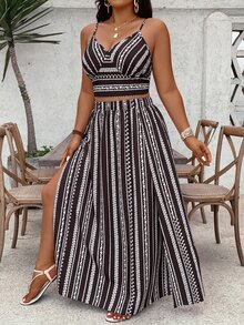 SHEIN VCAY Plus Size Co-Ords - Brown - View 5