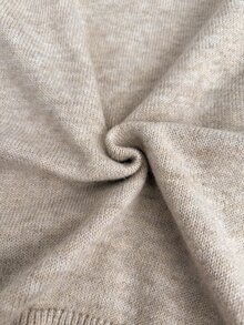 SHEIN PariChic Sweater Kasual Serbaguna Lengan Panjang Berongga Leher Bulat untuk Wanita - Aprikot - View 7
