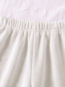 SHEIN Genkimix Kids 2件組少女針織衛衣 單面刷毛半拉鍊上衣 休閒經典百搭淺灰色 2件套 - 白色 - 查看 6