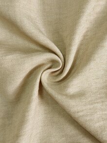 Breezaya Women's Ruched Waist Ruffle V-Neck Button Down Puff Sleeve Wide Leg Jumpsuit For Daily Vacation Wear Elegant Casual Vacation - Khaki - View 8