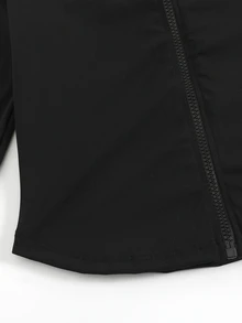 Sirith Women's Solid Color Zipper Front Long Sleeve Sports Sweatshirt - Black - View 9