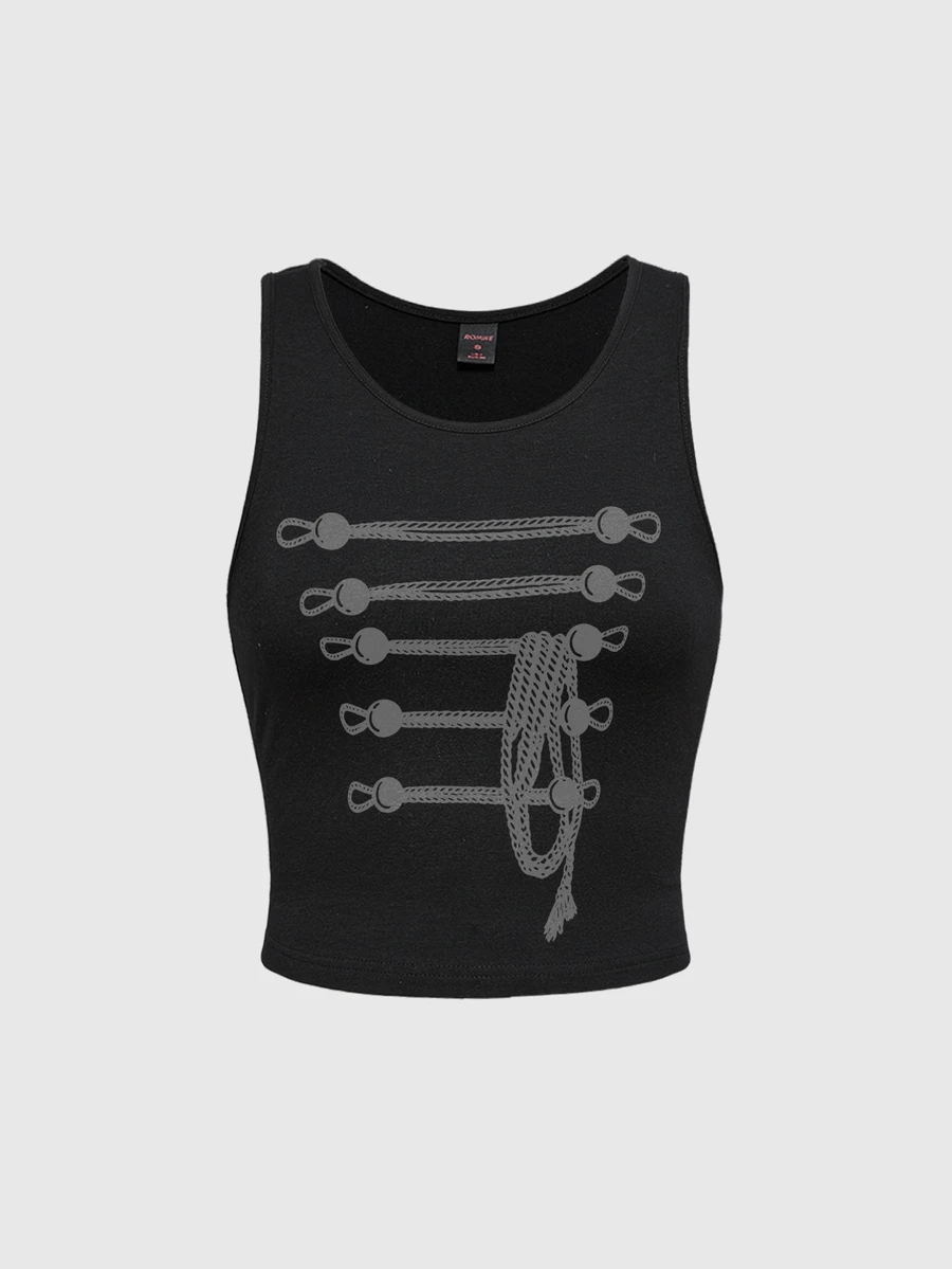 ROMWE Plus Size Dark Goth Girl Halloween Web Pattern Print Tank Top - Black - View 1