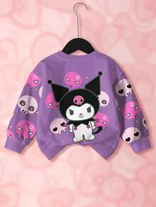 HELLO KITTY AND FRIENDS | SHEIN Tween Girl Letter Cartoon Print Casual Everyday Long Sleeve Sweatshirt - White - View 2