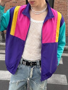AXEPEAK 男士梭織時尚休閒寬鬆拼接開襟夾克 - 彩色 - 查看 7