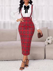 SHEIN Lady Rok Wanita Elegan untuk Beraktivitas di Segala Musim - Merah - View 3