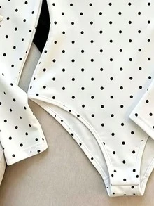 Resyla Women's Polka Dot Print Versatile Everyday Bodysuit - Multicolor - View 4