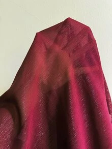 Auvina Plus Size Women's Bowknot Neck Tie Loose Fit Long Sleeve Elegant Party Blouse Fall - Burgundy - View 7