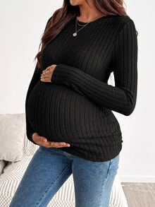 SHEIN 孕婦T卹 - 黑色 - 查看 7