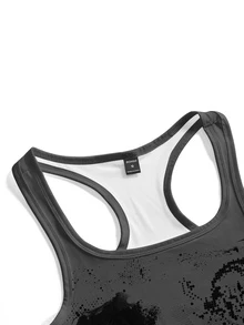 ROMWE Grunge Punk Vintage Punk Sexy Tank Top Short Dress For Women - Grey - View 3