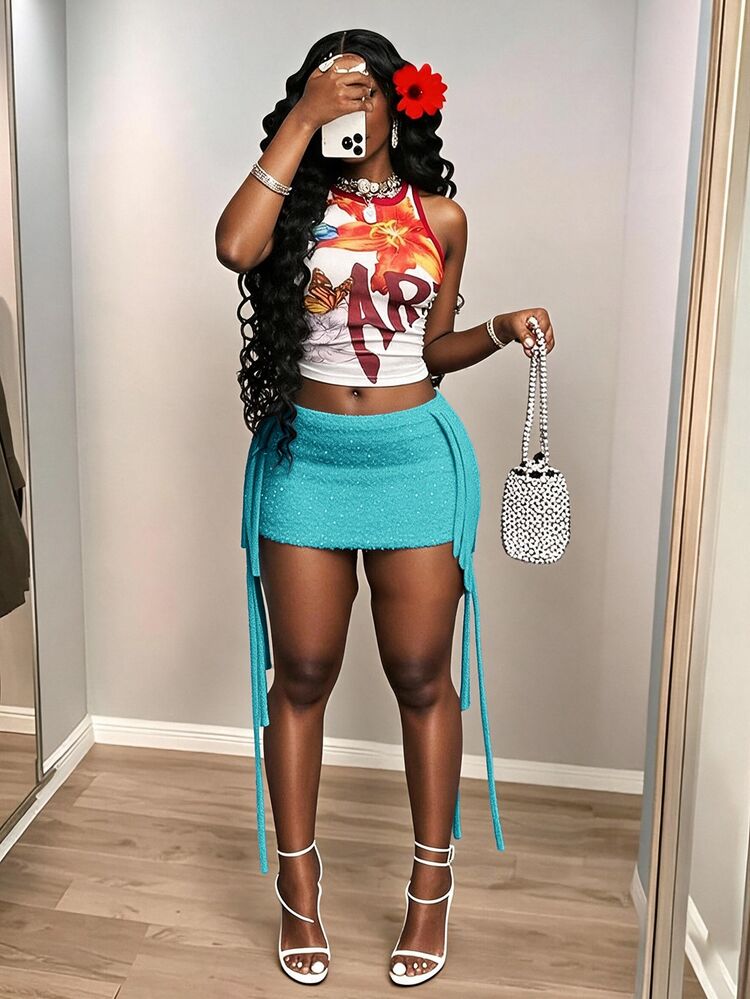 Slaydiva 2025 Summer New Ibiza Bohemian Boho Women's Clothing, Music Festival, Western Style, Nomadic Style - Mint Blue - View 1