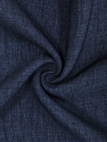 Trelyra Blus Lengan Panjang Wanita Ukuran Besar Warna Polos dengan Kerah Ruffle dan Tali di Depan - Navy Blue - View 4