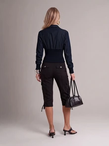 Avantive Women's Long Sleeve Zipper Front Cargo Pocket Casual Jacket - Blue - View 2