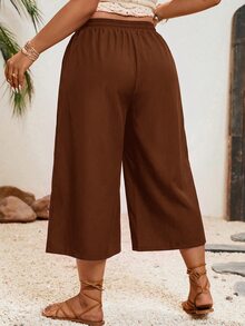 Freevana Pantalones Extra Grande - Marrón - Ver 2