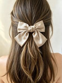 DAZY Fashionable Cute Bow Hair Clip Design Versatile Back Of Head For Date And Vacation - Khaki - View 2