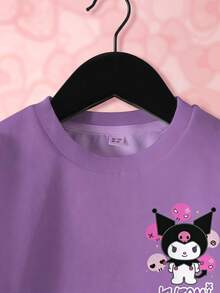 HELLO KITTY AND FRIENDS | SHEIN Tween Girl Letter Cartoon Print Casual Everyday Long Sleeve Sweatshirt - White - View 5