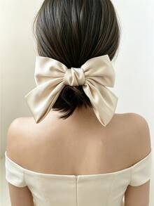 DAZY Fashionable Cute Bow Hair Clip Design Versatile Back Of Head For Date And Vacation - Khaki - View 4