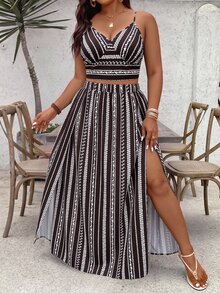 SHEIN VCAY Plus Size Co-Ords - Brown - View 6
