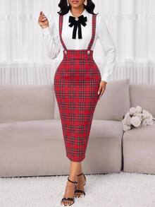 SHEIN Lady Rok Wanita Elegan untuk Beraktivitas di Segala Musim - Merah - View 5