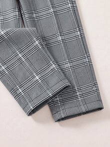SHEIN 中性嬰兒男/女嬰 2件組秋冬休閒復古風長袖上衣與長褲套裝，男嬰套裝，柔軟舒適，復古 - 藏蓝色 - 查看 5