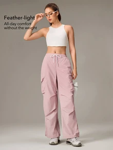 OutZeal Women Outdoor Pants Hiking Camping Water-Resistant Pink Cargo Pants Spring Summer - Pink - View 2