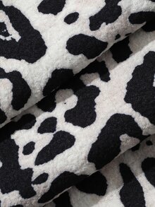 DAZY Celana Piyama Wanita Motif Leopard Musim Panas, Longgar, Ringan, dan Potongan Kaki Meruncing - Krem - View 7