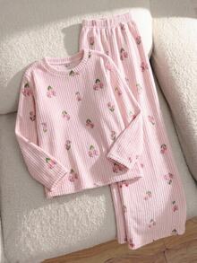 Tween Girl Casual Daily Versatile Comfortable Loungewear - Multicolor - View 1
